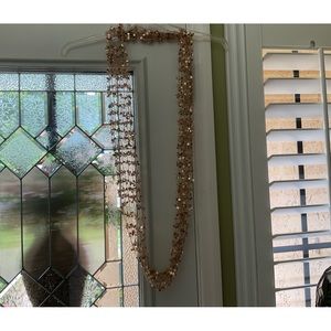 Candies Unique Loosely Woven Infinity Scarf in Gold Thread w Gold Sequins!